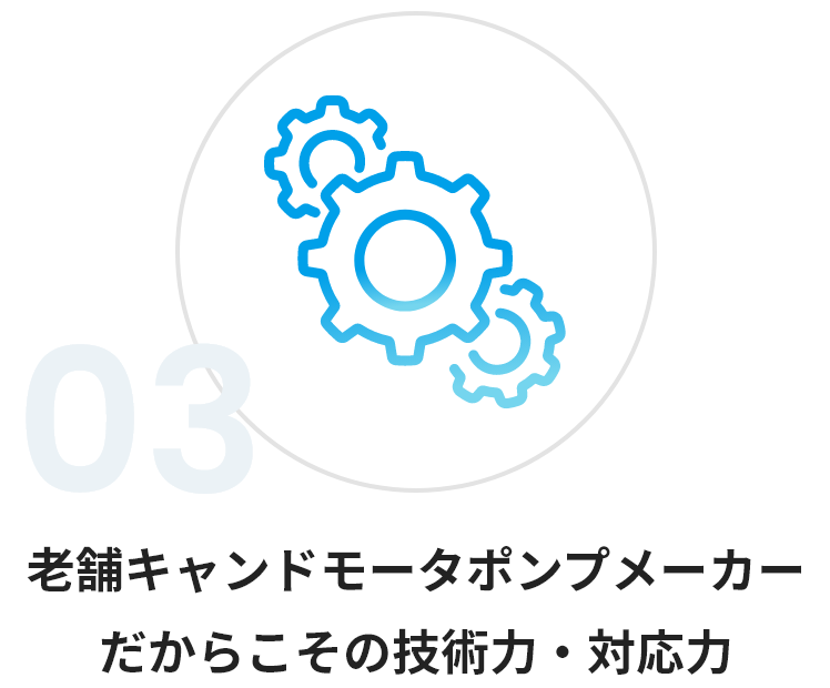 老舗キャンドモータポンプメーカーだからこその技術力・対応力