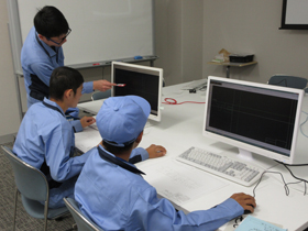 Making drawings using CAD in the Production Technology Section.