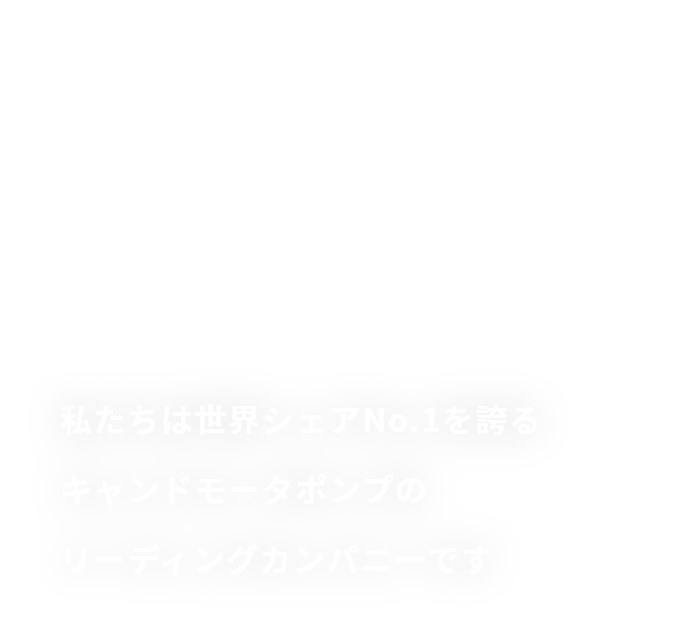 Canned Motor Pump Manufacturer 私たちは世界シェアNo.1を誇るキャンドモータポンプのリーディングカンパニーです