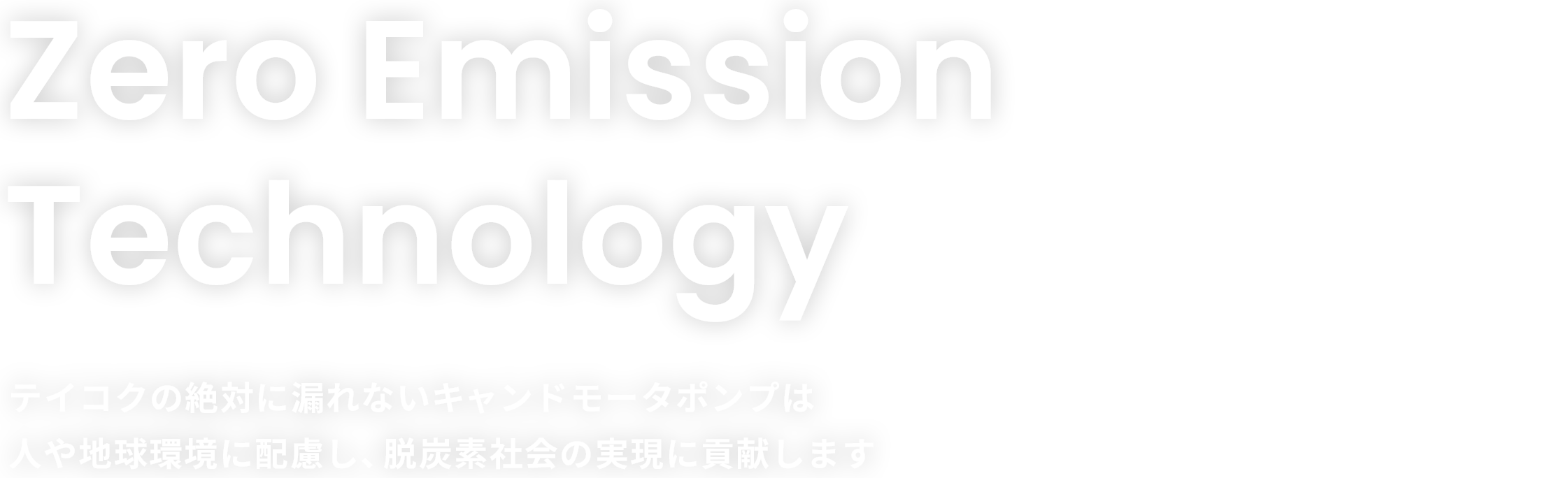 Zero Emission Technology テイコクの絶対に漏れないキャンドモータポンプは人や地球環境に配慮し、脱炭素社会の実現に貢献します